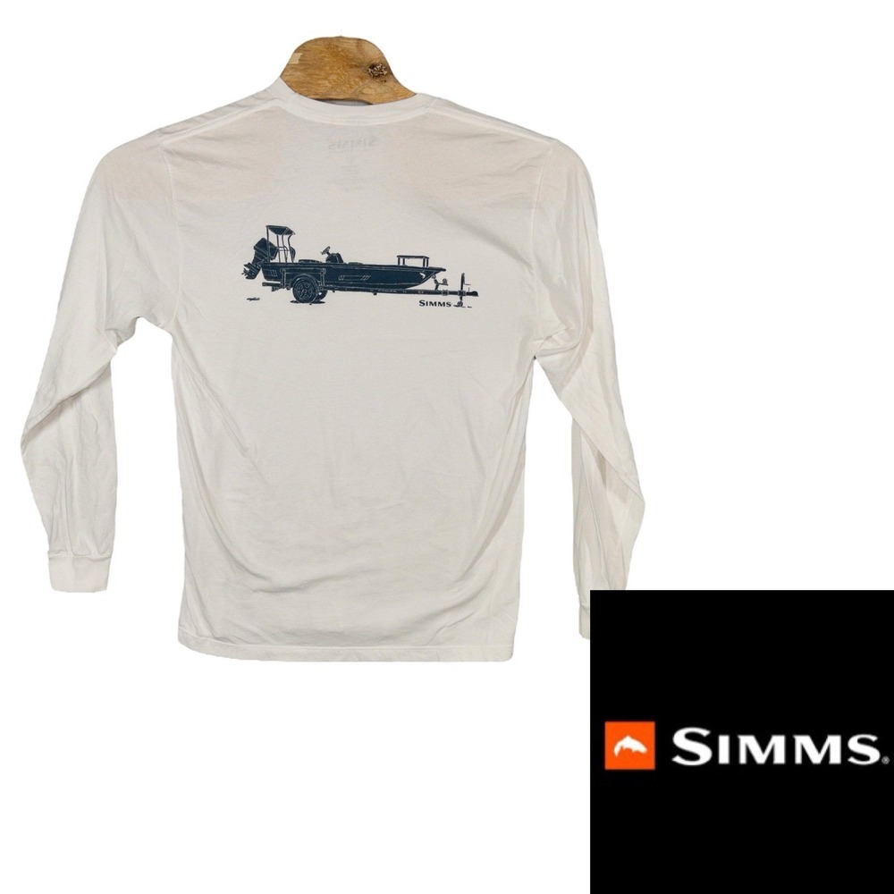 Simms Fishing Products Mens Large T Shirt Long Sleeve Gorpcore Outdoors‎ Boating